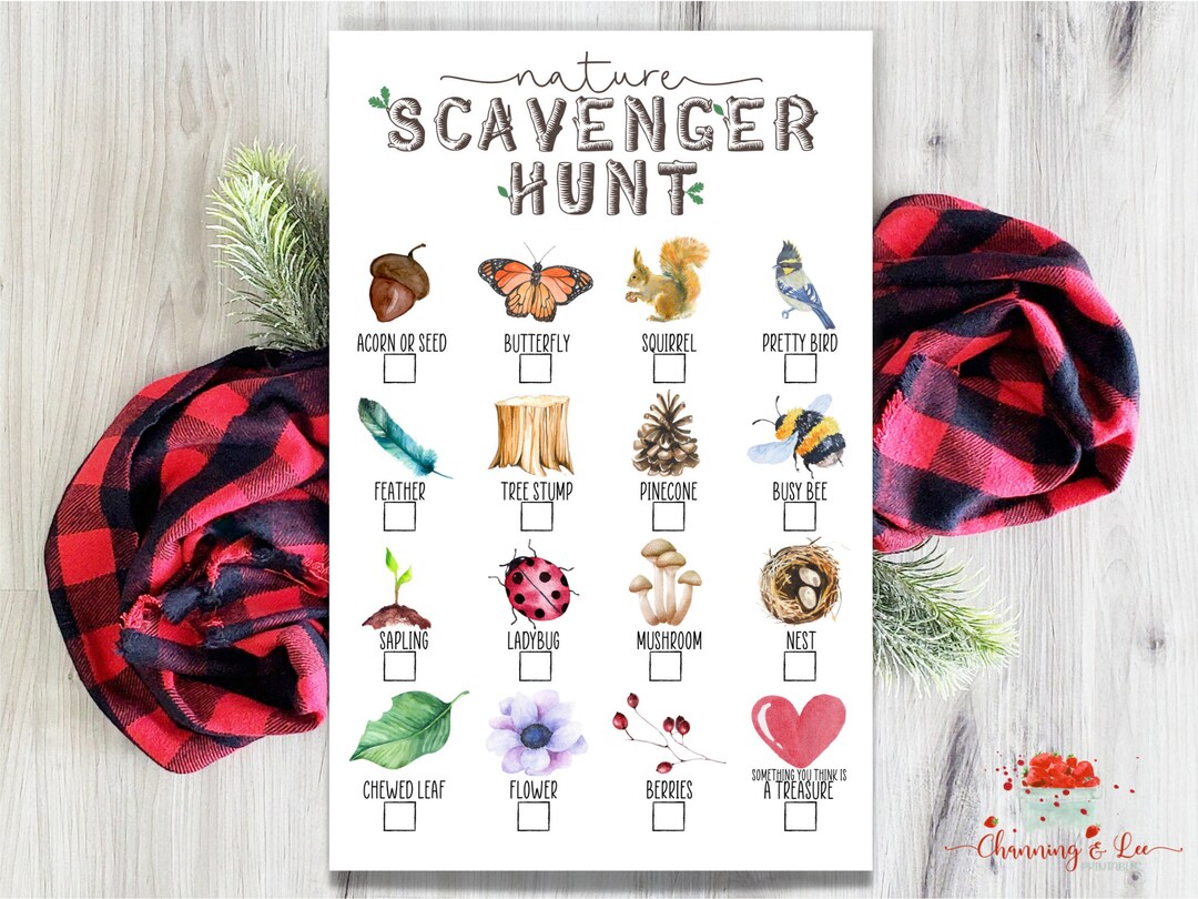 PRINTABLE Nature Scavenger Hunt for Kids / Camping Scavenger Hunt ...