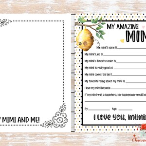 Mothers Day PRINTABLE Questionnaire / All About My Mimi / Etsy Mothers Day PRINTABLE Questionnaire / All About My Mimi / Etsy