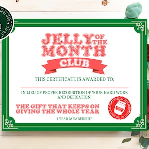 Jelly Of The Month Club PRINTABLE / National Lampoons Christmas Vacation / Christmas Gifts / Christmas Vacation / Stocking Stuffers / PRINTS