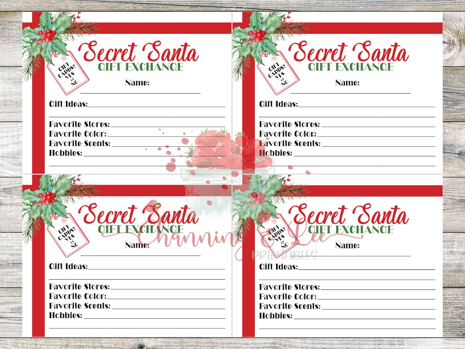 Secret Santa Gift Exchange PRINTABLE / Christmas Gifts / Gifts - Etsy