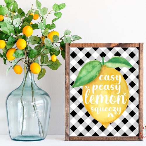 Lemon Decor PRINTABLE Lemonade Sign Easy Peasy Lemon Squeezy - Etsy