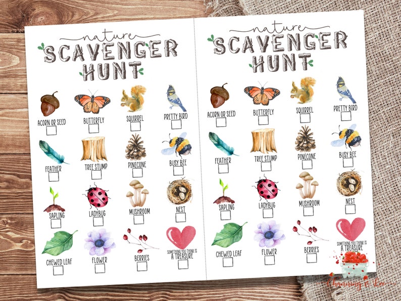 PRINTABLE Nature Scavenger Hunt for Kids / Camping Scavenger | Etsy