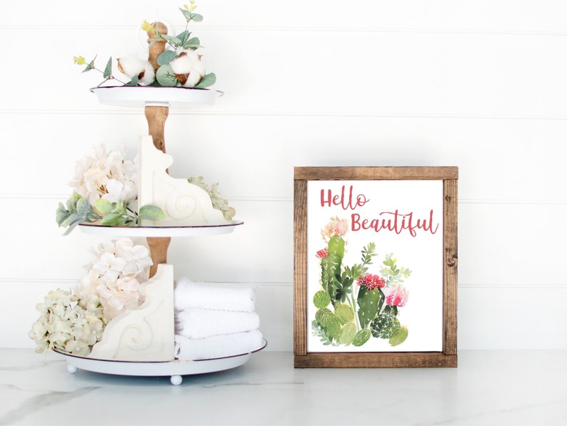 Bathroom Wall Decor / Cactus Print / Cactus / Succulent