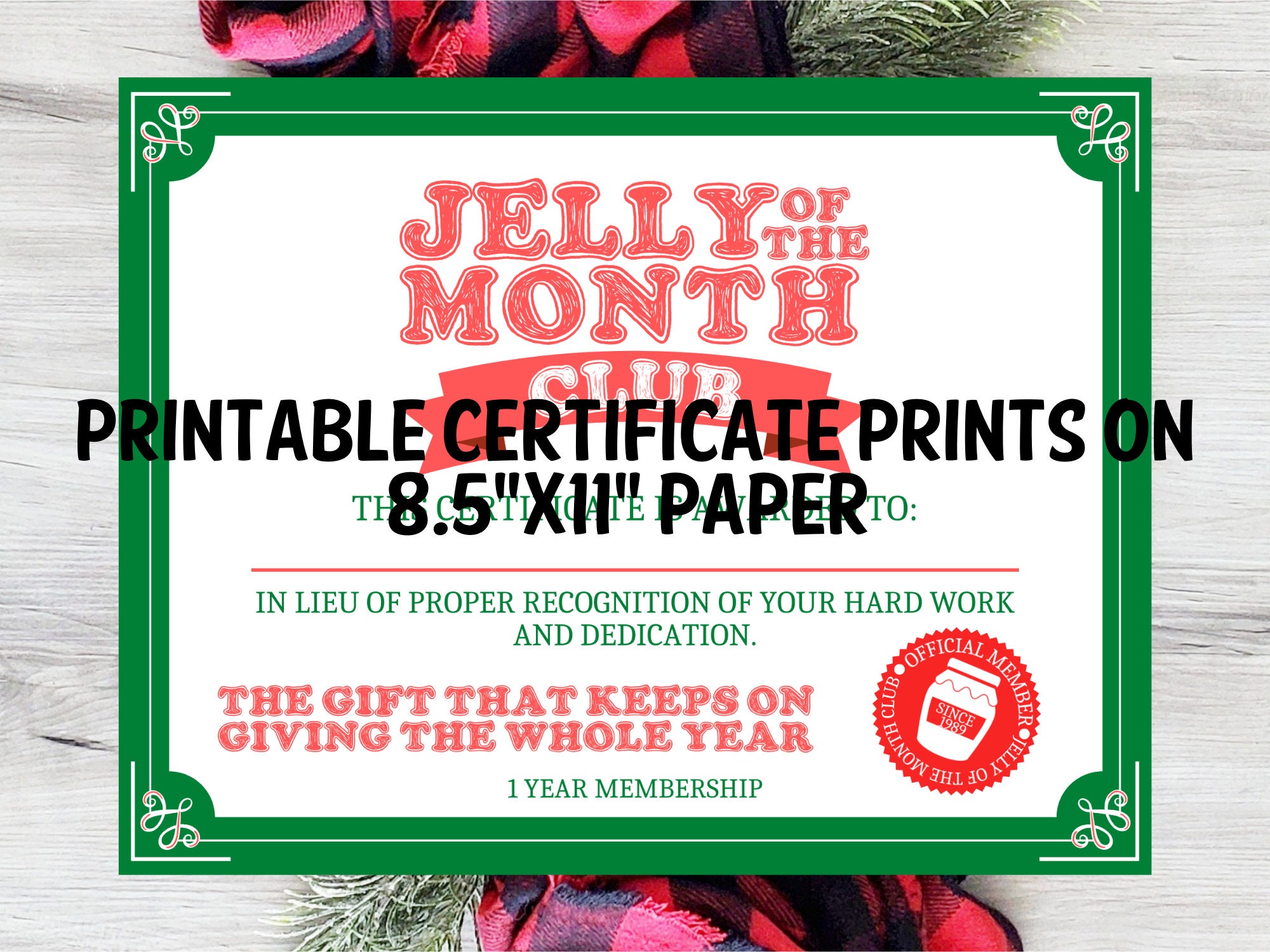 Jelly Of The Month Club Printable