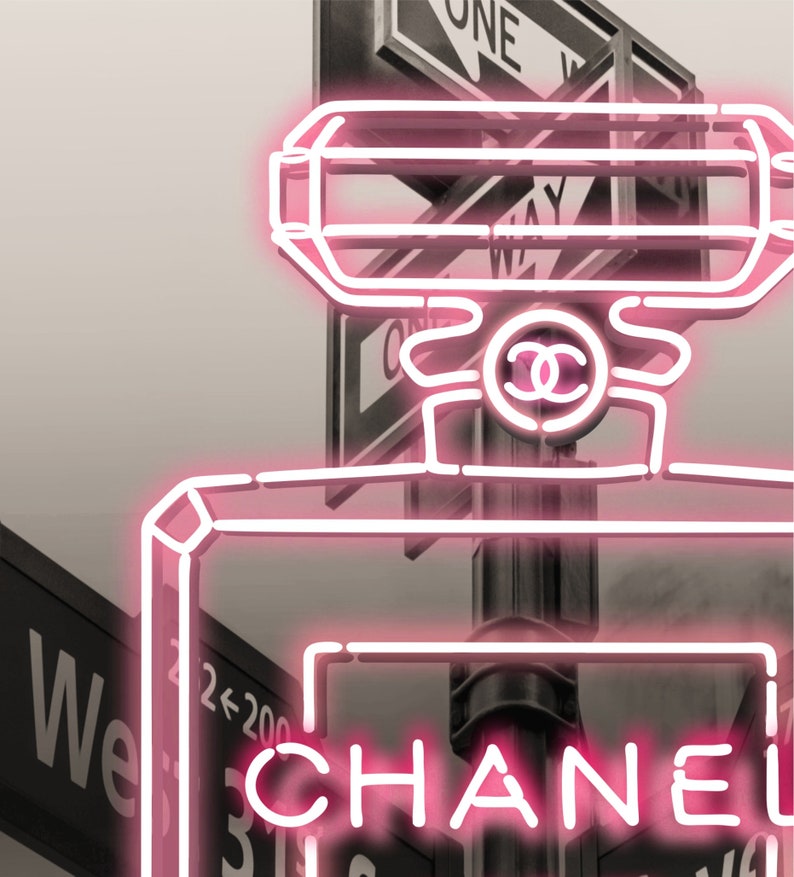 Chanel Art Print/Poster N5 Pink Neon Bottle Chanel Etsy