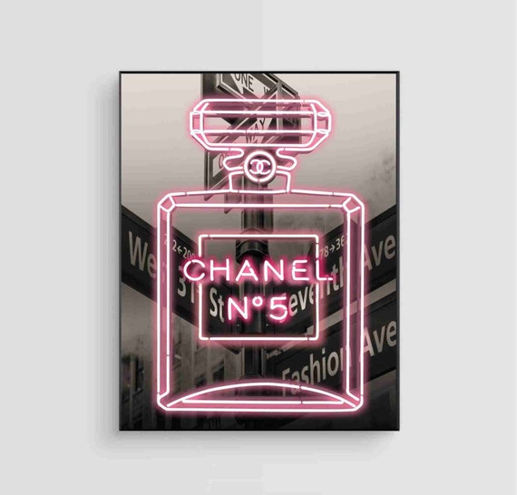 Chanel Art Print/Poster N5 Pink Neon Bottle Chanel | Etsy