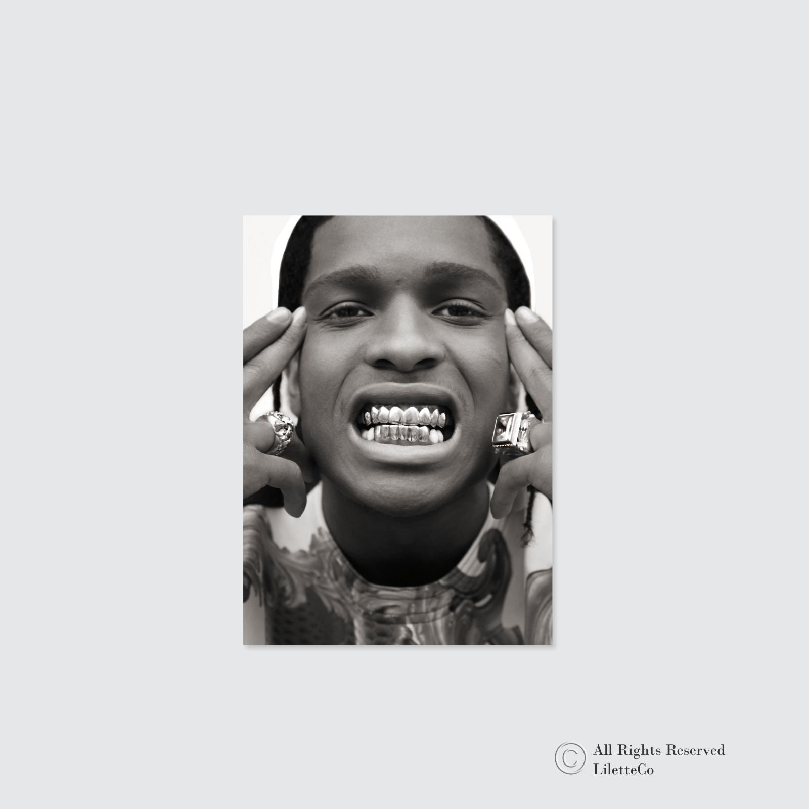 ASAP Rocky Poster Travis Scott Rocky Gold Teeth Travis Etsy