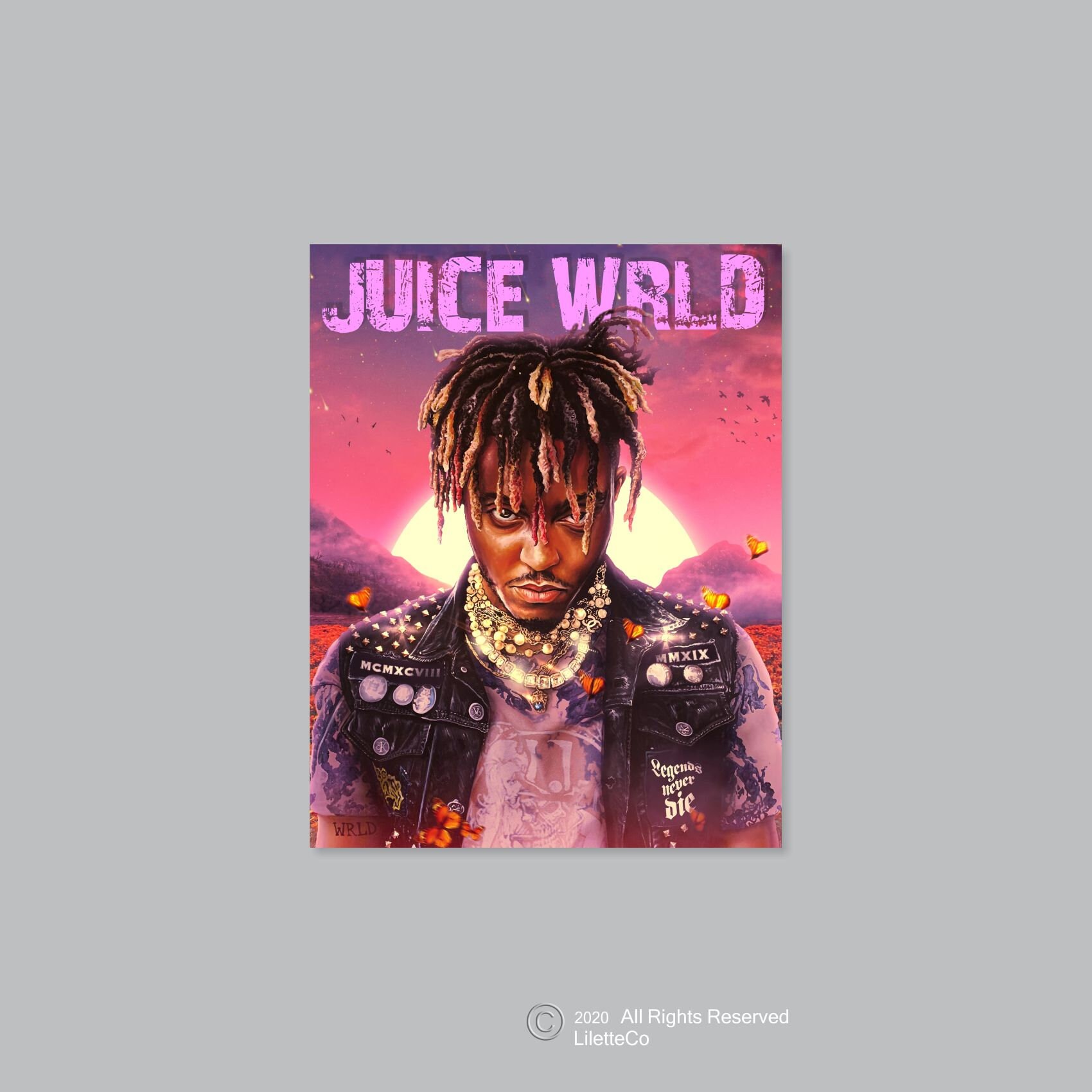 Juice Wrld Wall Art Legends Never Die Poster Rap Art Etsy