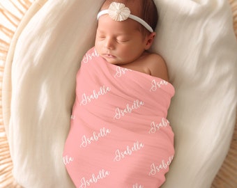 Calligraphy Name | Personalized Baby Swaddle Blanket | Baby Shower Gift | Receiving Blanket For Newborns | Baby Girl Swaddle | Nursing Cover