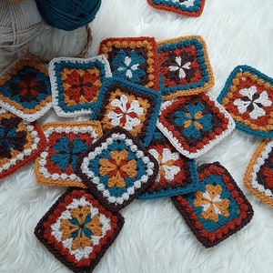 Crochet Pattern Spiced Biscuit Square Crochet Granny Square Pattern UK and US Crochet Terms Instant PDF Download image 1