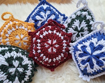 Crochet Pattern ~ Festive Jewels Ornaments ~ Crochet Ornaments Pattern ~ UK and US Crochet Terms ~ Instant PDF Download