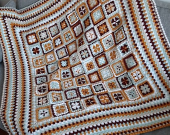 Crochet Pattern ~ Spiced Biscuits Blanket ~ Crochet Blanket Pattern ~ UK and US Crochet Terms ~ Instant PDF Download