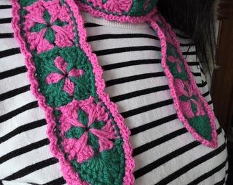 Pop Scarf Crochet Pattern, Advanced Beginner, UK & US Terms, Instant PDF download