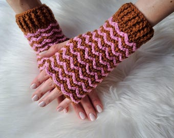 Crochet Pattern ~ Cinnamon Twists Mittens ~ Crochet Mittens Pattern ~ UK and US Crochet Terms ~ Instant PDF Download