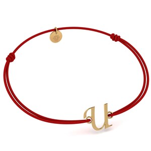 Pulsera Inicial Letra U para Mujer Hombre, Pulsera Personalizada, Chapada en Oro 24K, Regalo para Cumpleaños, Navidad, San Valentín, Día de la Madre