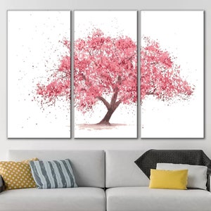 Sakura décor mural Splash peinture impression sur toile Toile de cerisier fleur art mural