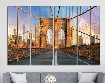 Brooklyn Bridge wall art New York canvas wall art Cityscape canvas New York canvas Bridge canvas