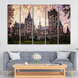 Drachenburg castle canvas wall art Germany castle wall art Neogothic castle print art