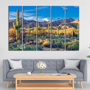 Arizona desert canvas wall art Farmhouse wall decor Wall art cactus canvas Nature wall art Wilderness southwestern