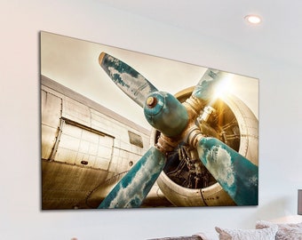 Airplane canvas wall art Vintage airplane canvas print Old aircraft wall canvas Aviation wall art