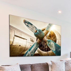 Airplane canvas wall art Vintage airplane canvas print Old aircraft wall canvas Aviation wall art