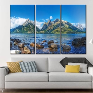 Grand Teton wall art Jenny lake canvas Mountain canvas art Mountain lake wall decor Canvas wall art Mountains art print Grand Teton canvas