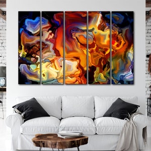 Abstract colorful canvas wall art Modern wall art Oil painting on canvas print Multicolor abstract wall art Big abstract wall art