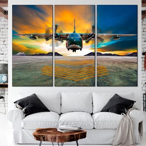Airplane canvas wall art Сargo plane canvas art Aircraft wall decor Aviation wall art