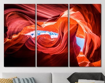 Desert Landscape Canvas Prints Antelope Slot Canyon Art Rocks Posters Painting Wall Large Wild Land Pictures Boho Decor 12x16 30x40cm x3 Unframed
