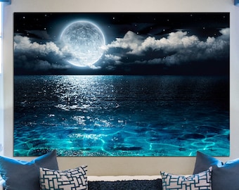 Moon Over Ocean Etsy