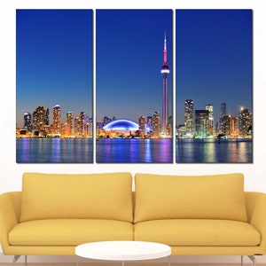 Toronto wall art Cityscape wall decor Toronto from lake Ontario canvas wall art Toronto skyline canvas Canada wall art