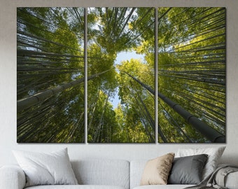 Bamboo tree forest wall art Forest canvas Bamboo canvas wall art Nature wall canvas Branches of trees wall art