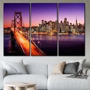 Golden Gate Bridge canvas San Francisco wall art Cityscape canvas print San Francisco sunset wall art San Francisco bay canvas print