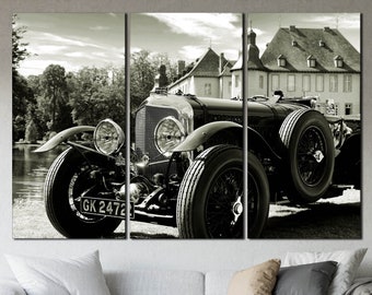 Retro car canvas print Vintage car canvas wall art Classic car canvas Retro auto wall decor Auto print
