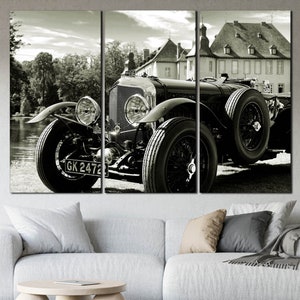 Retro car canvas print Vintage car canvas wall art Classic car canvas Retro auto wall decor Auto print