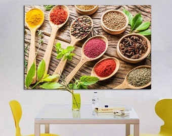 Spice wall art Kitchen Large dine room wall art Kitchen wall art Vivid decor dining room Dine room wall decor art Art spice kitchen