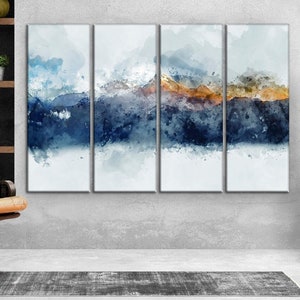 Mountain wall art Abstract canvas art Mountain painting canvas print Abstract mountain art for wall
