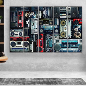 Vintage boombox canvas wall art Music wall art Radio boombox canvas