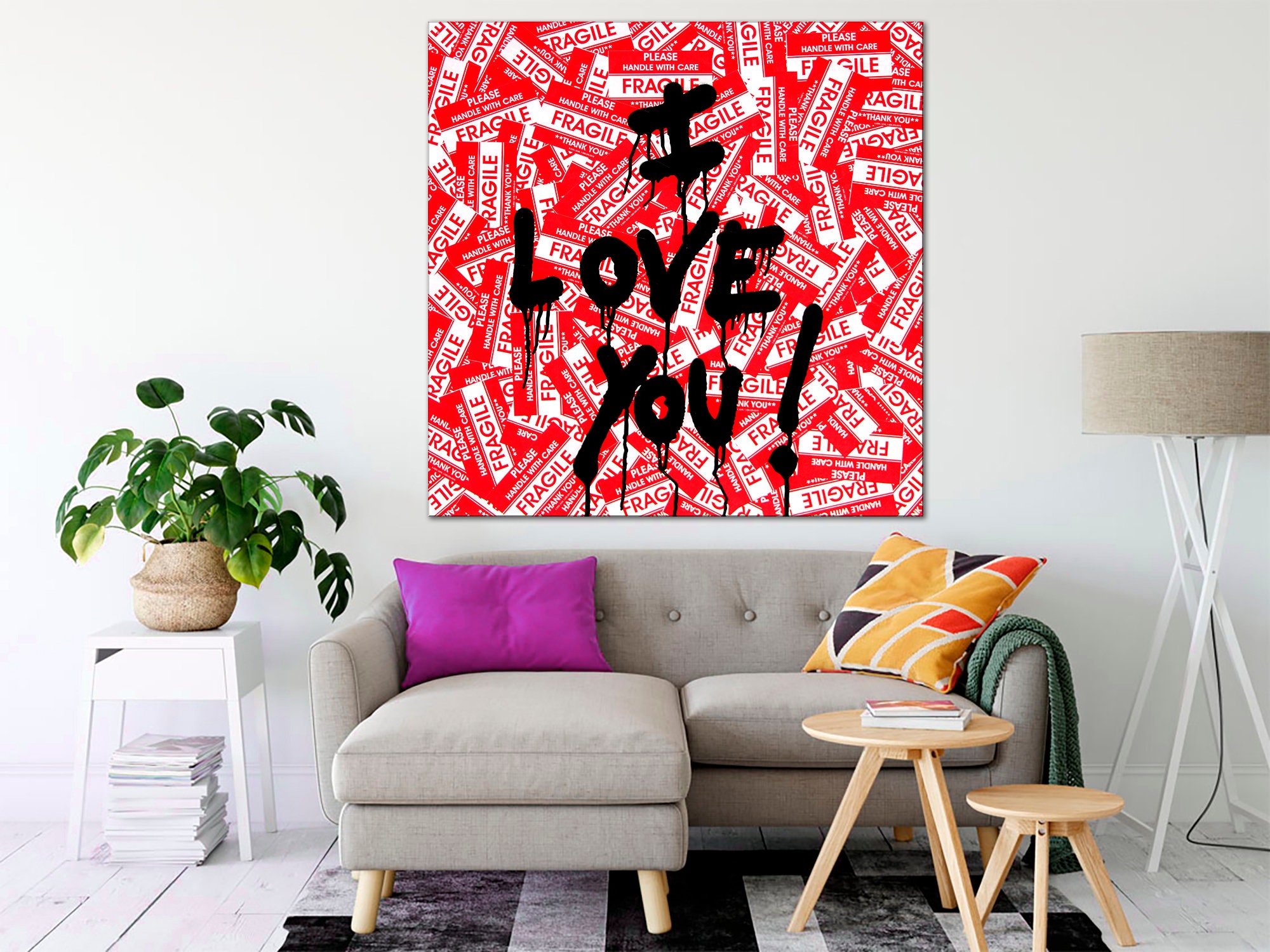 I Love You Wall Art Modern Canvas Art Pop Art Wall Art Etsy UK