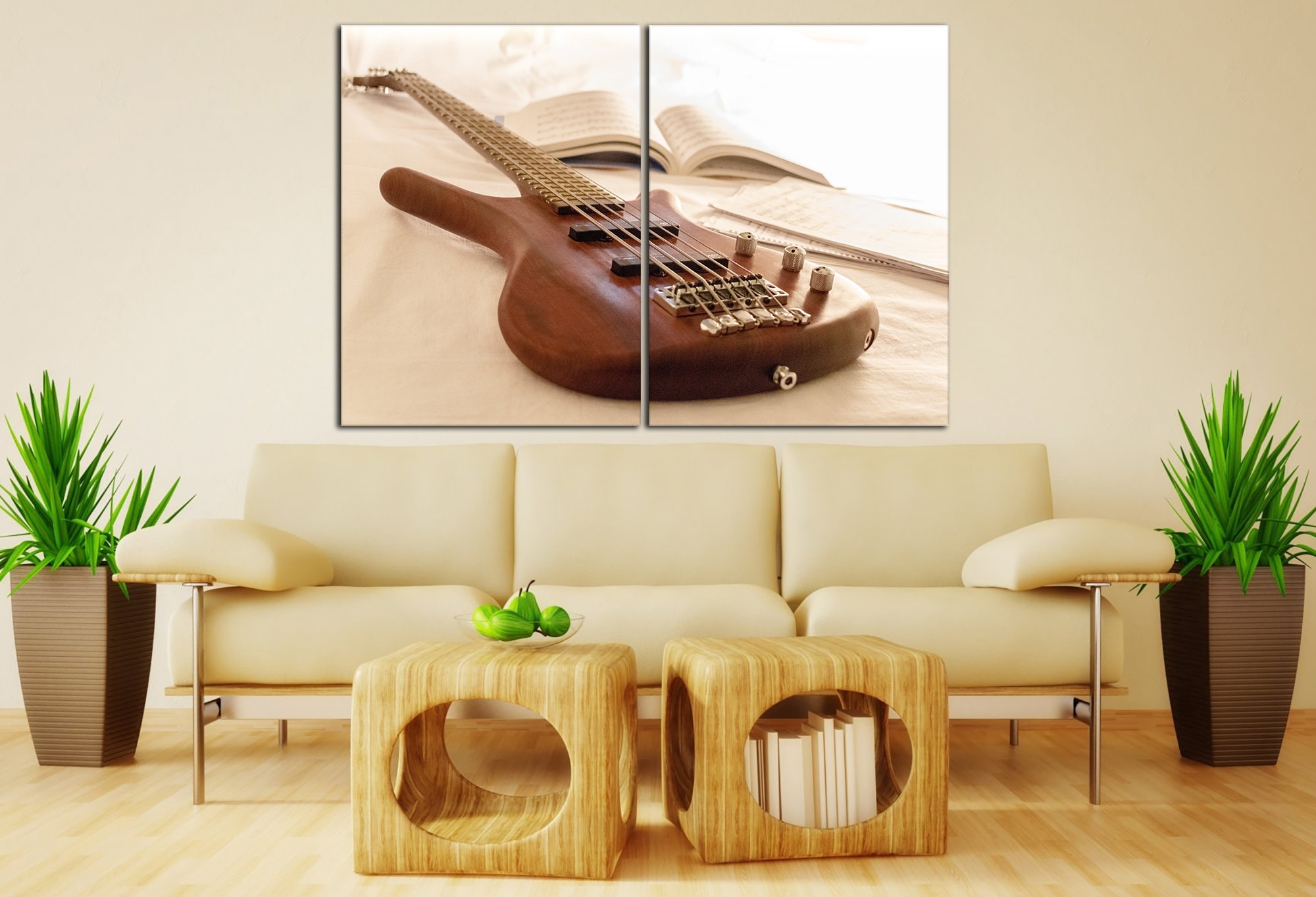 Guitar wall art Guitar canvas print Musical instrument canvas Etsy