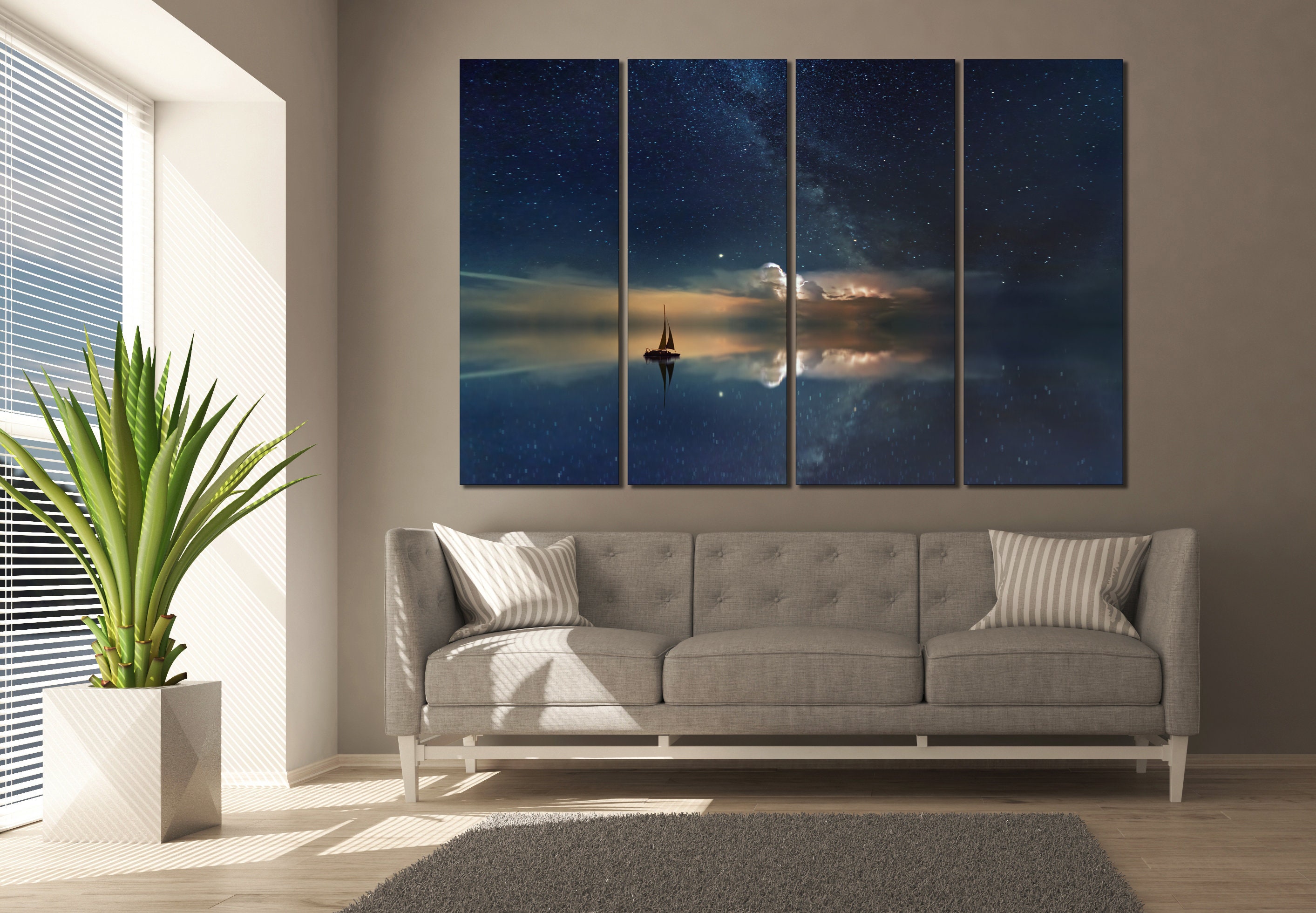 Ocean wall art Nature canvas art Ocean wall decor Ship print Etsy