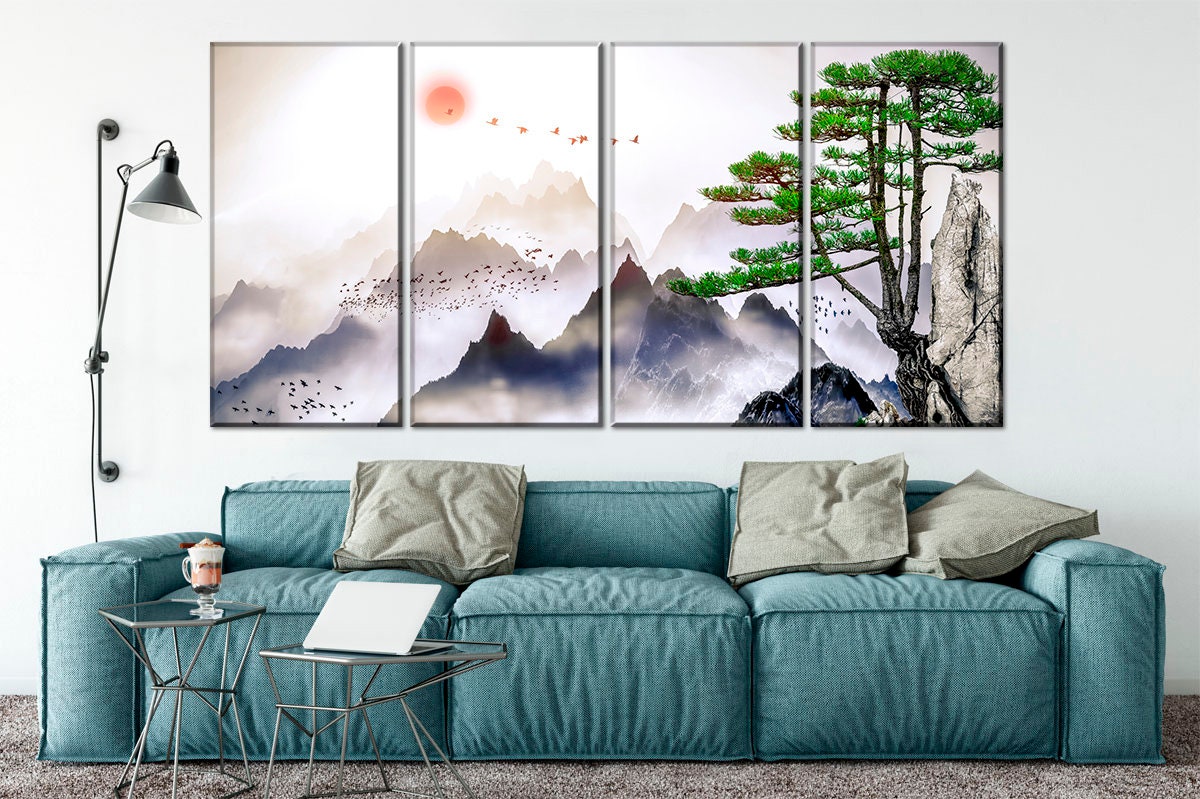 Japanese Canvas Print Japan Wall Decor Mountain Wall Art Japanese ...