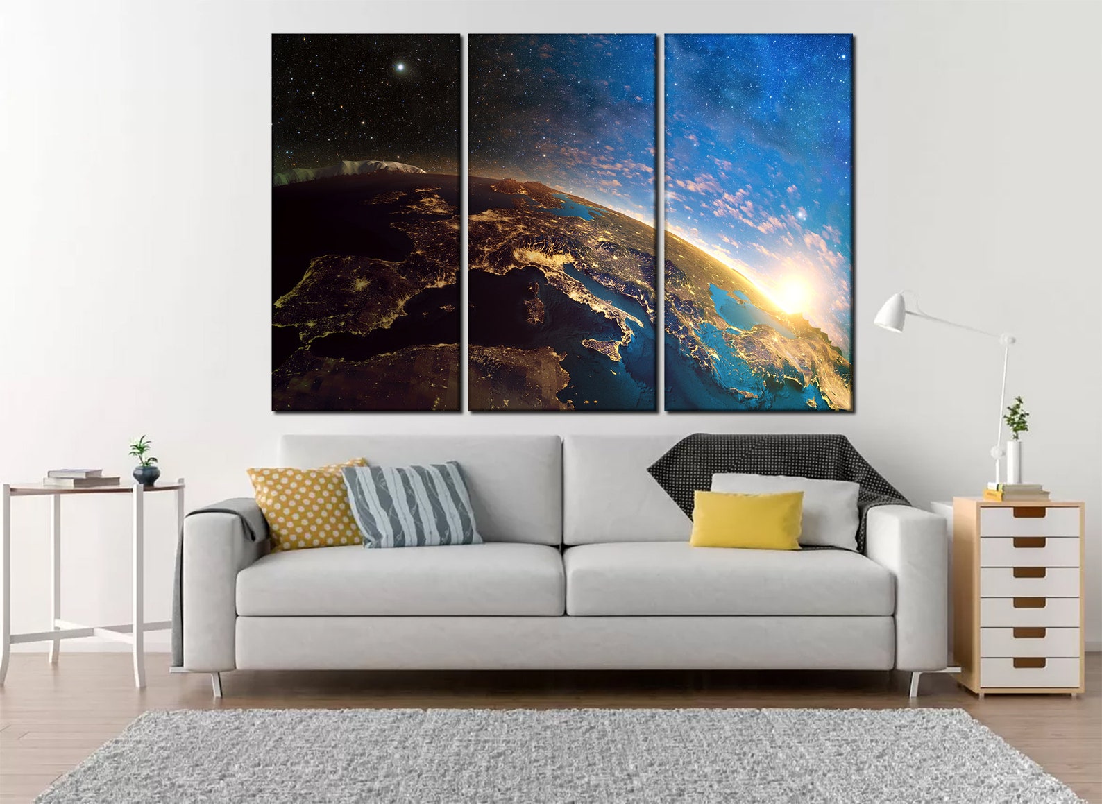 Earth wall art Earth from space print Space wall decor NASA Etsy