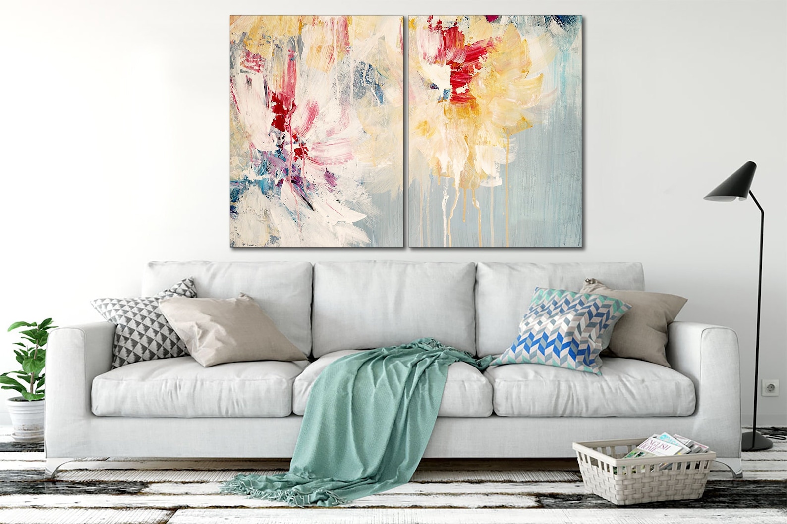 Floral abstract canvas wall art Oil painting on canvas print ...