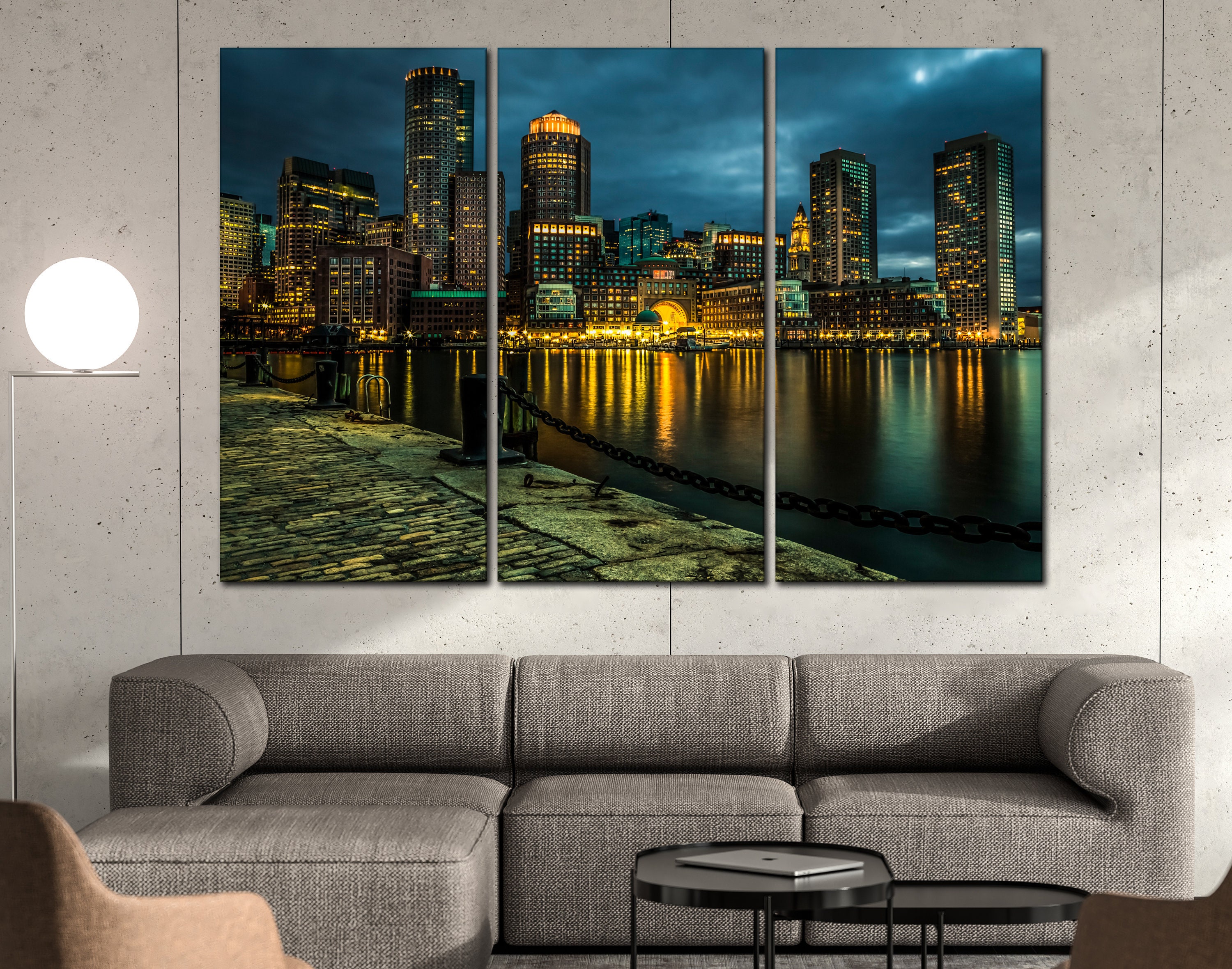 Boston wall art Cityscape wall decor Promenade printable Etsy