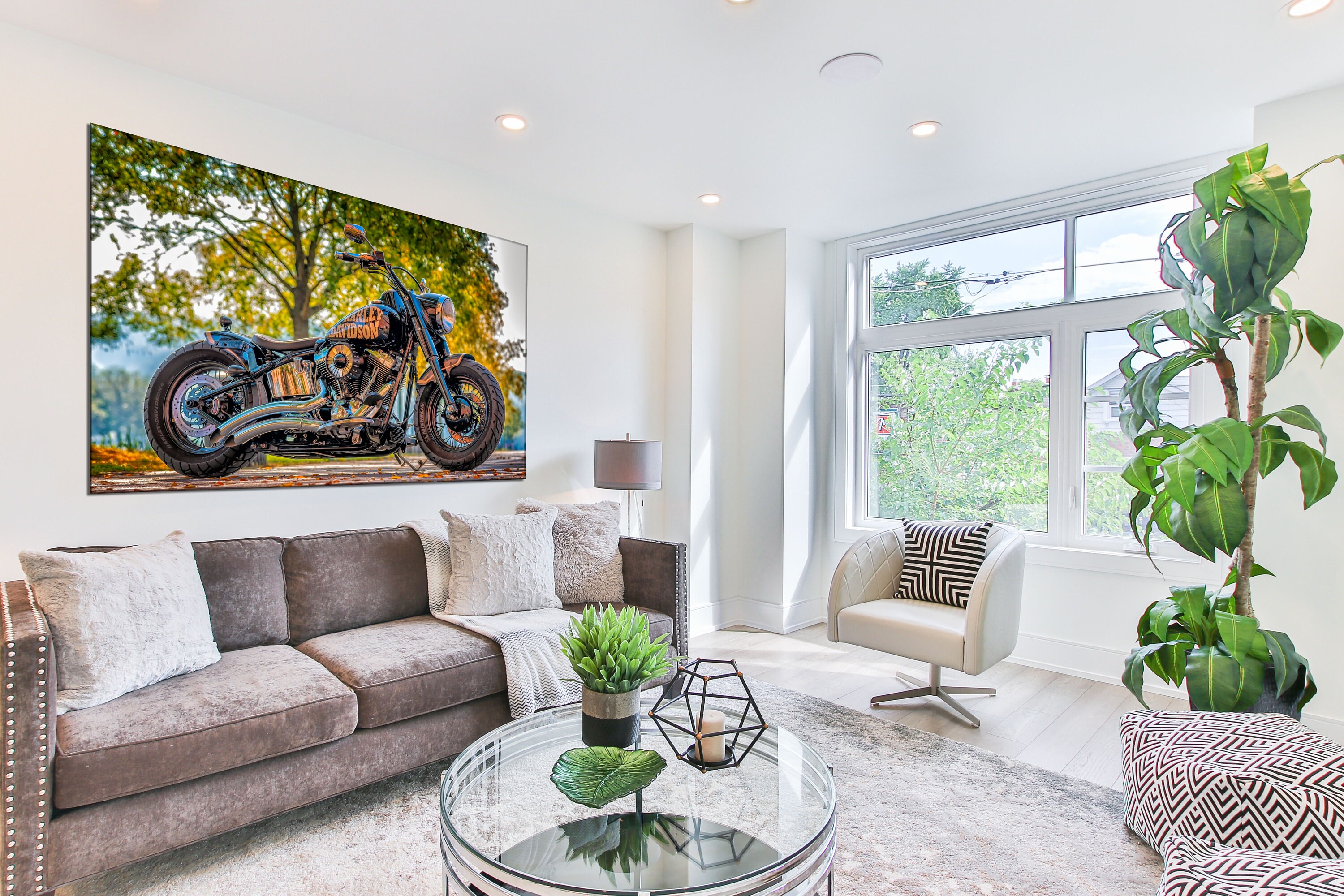 Harley Davidson canvas wall art Motorcycle wall decor Harley Etsy