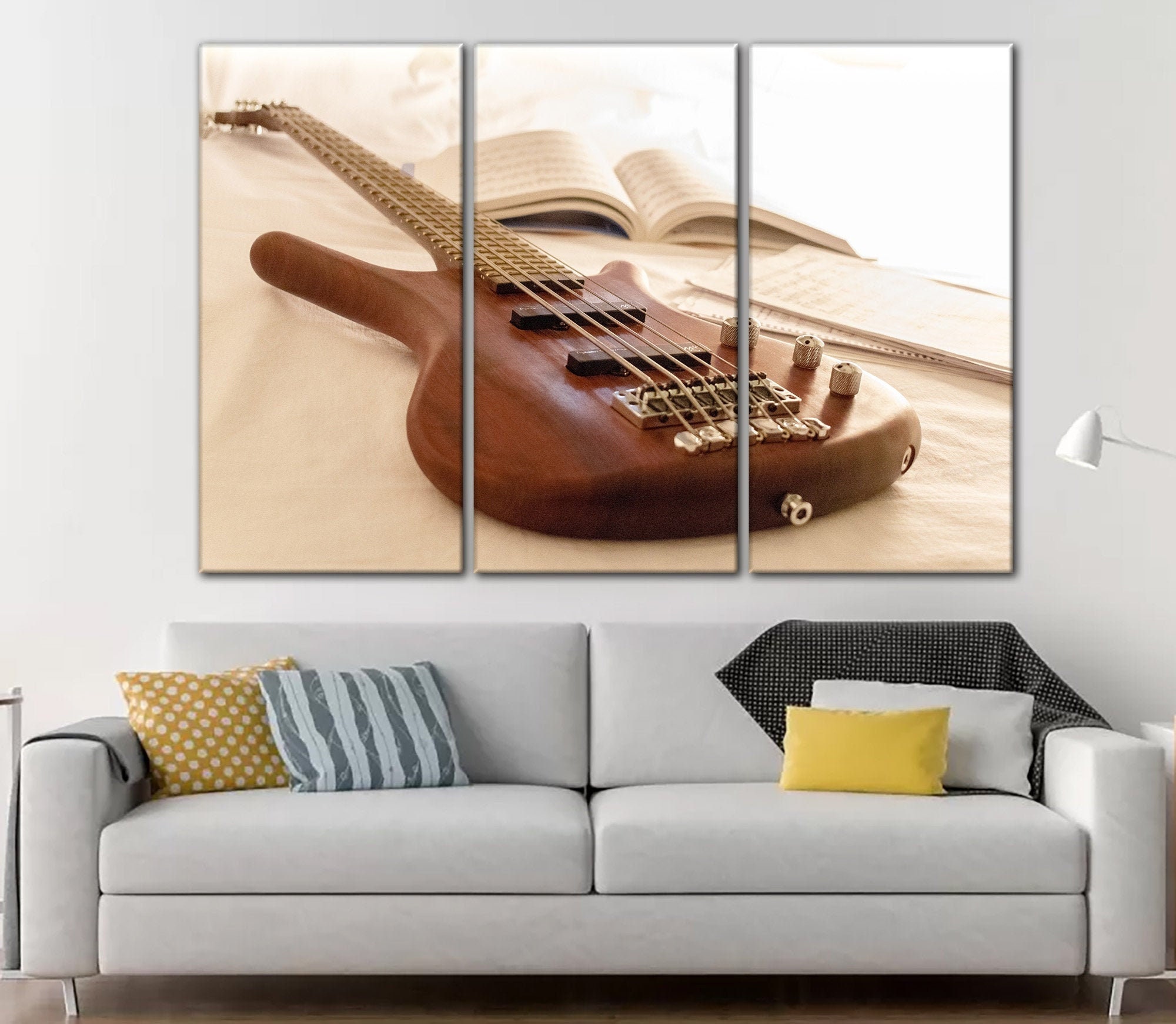 Guitar canvas wall art Music artwork canvas Musical instrument canvas print Modern wall art Music gift Big wall art