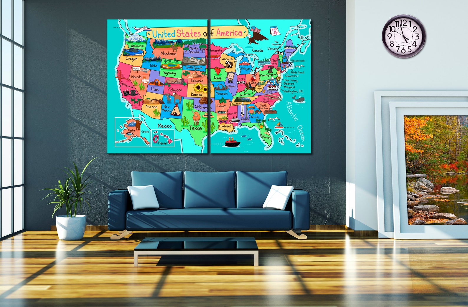 USA Map Wall Art US Map Wall Art Extra Large Wall Art United Etsy Il 1588xN.2285048896 O8dz 
