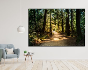 Forest canvas print Forest road wall art Spruce forest print Large wall decor Landscape poster Nature print Forest wall art Spruce
