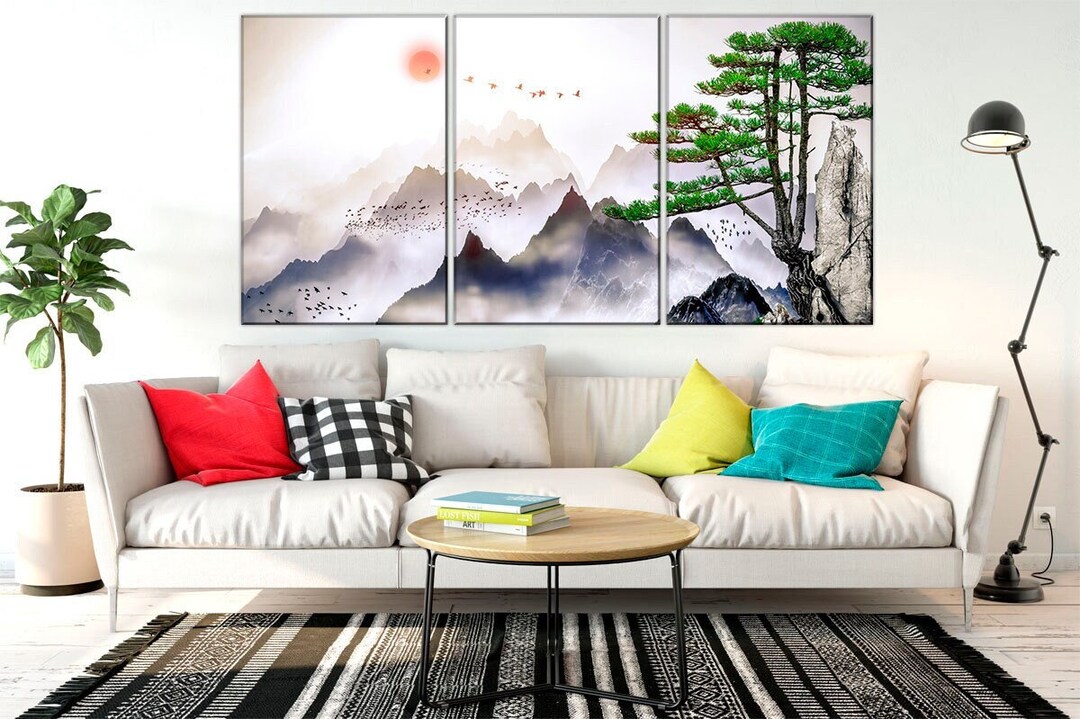 Japanese Canvas Print Japan Wall Decor Mountain Wall Art Japanese
